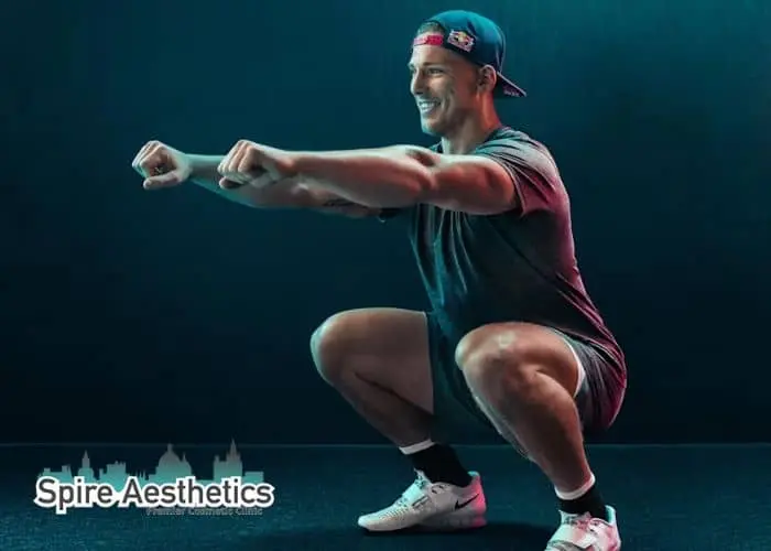 Image of man build leg muscle Livingston through exercise