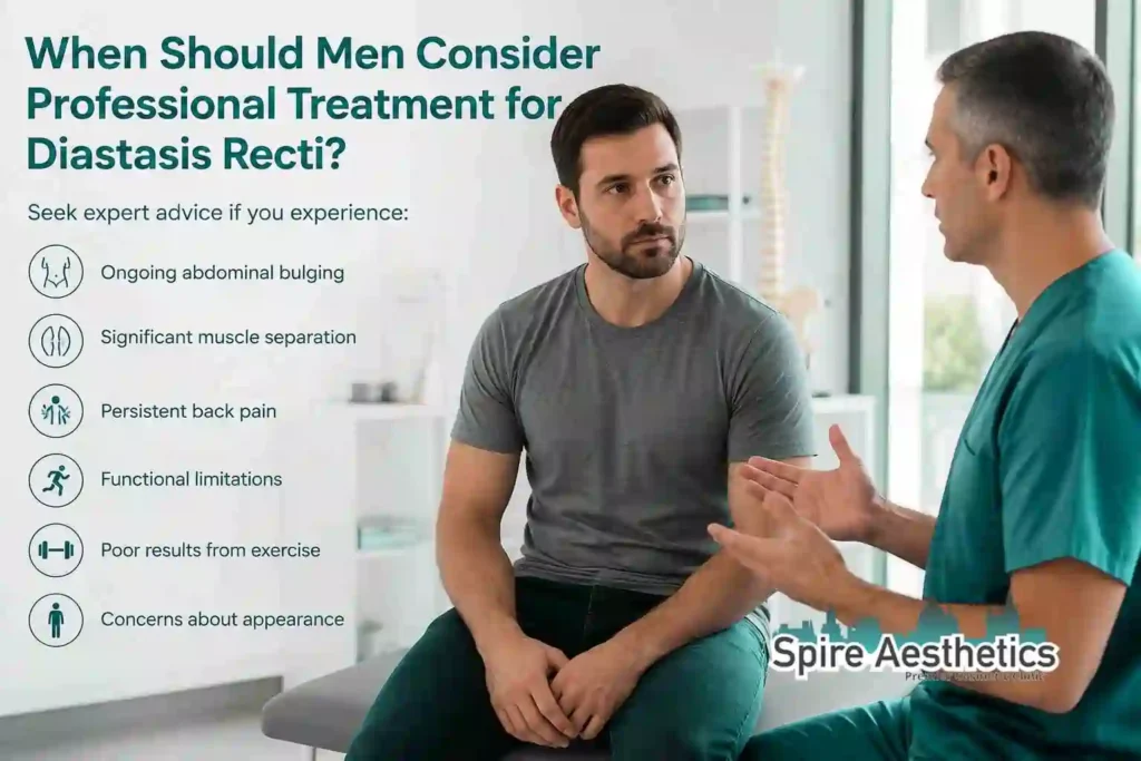 When Should Men Consider Professional Treatment for Diastasis Recti Livingston?